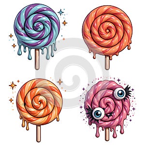 Spooky Halloween Lollipop with Swirled Pattern