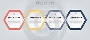FOUR Infographic design template with icons and options or steps. Business concept. Can be used for process diagram of business an