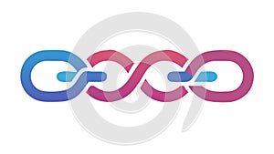 Four Interconnected Chain Link Icon, vector design Generative AI