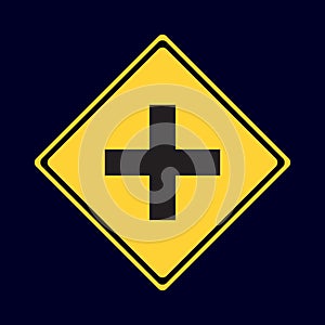 four intersection road sign. Vector illustration decorative design