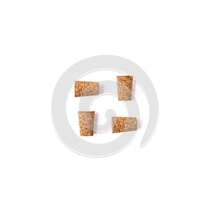 Four Isolated corks in center on white background
