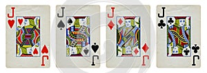 Four Jacks Vintage Playing Cards - isolated