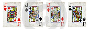 Four Jacks Vintage Playing Cards - isolated