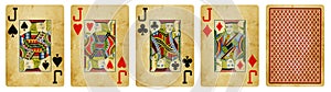 Four Jacks Vintage Playing Cards - isolated