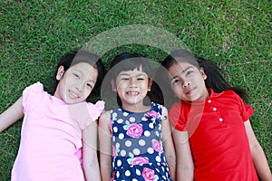 Four kids having fun in the park.