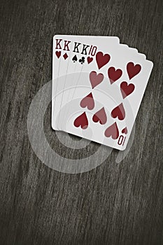 Four king vintage poker game playing cards