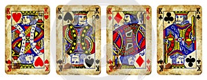 Four Kings Vintage Playing Cards - isolated