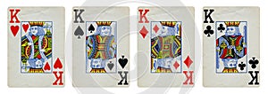 Four Kings Vintage Playing Cards - isolated