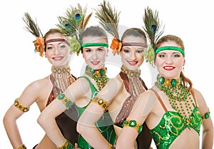 Four latino dancers