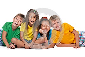 Four laughing children