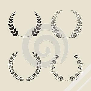 four laurel wreaths icons