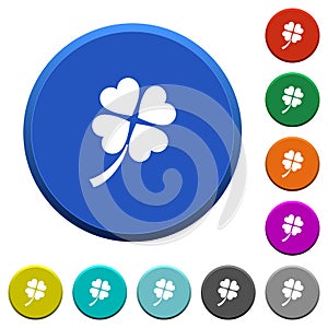 Four leaf clover beveled buttons