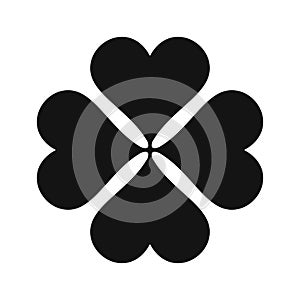 Four-leaf clover black simple icon