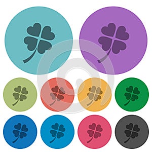 Four leaf clover color darker flat icons