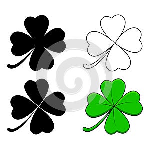 Four leaf clover design isolated on white background photo