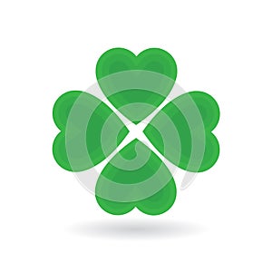 Four leaf clover icon or good luck symbol isolated vector illustration