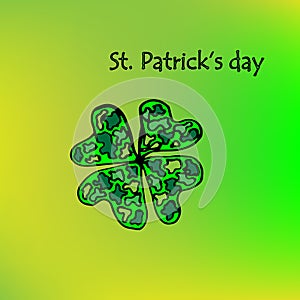 Four leaf clover icon. Green herb Isolated on white. St Patrick day vector.