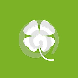 Four leaf clover icon. Green herb isolated on white. St Patrick day vector