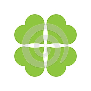 Four leaf clover icon. Green icon isolated on white background. Simple icon. Web site page and mobile app design