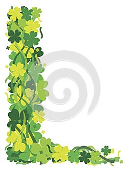 Four Leaf Clover Leaf Border Illustration