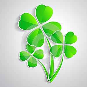 Four-leaf clover for luck happiness green three