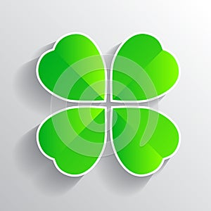 Four-leaf clover for luck happiness green three