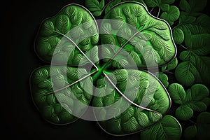 Four leaf clover lucky. St. Patrick`s Day backdrop