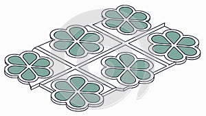 Four-leaf clover pattern, luck and geometric charm, vector design Generative AI