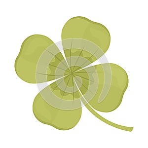 Four leaf clover semi flat color vector object