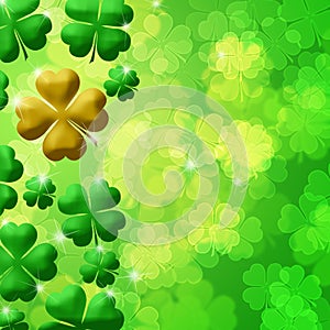 Four Leaf Clover Shamrock Leaf Bokeh