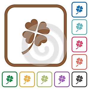 Four leaf clover simple icons