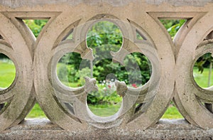 Four-leaf clover stone wall photo