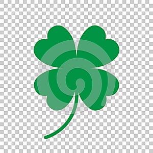 Four leaf clover vector icon. Clover silhouette simple icon illustration.