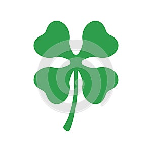 Four leaf clover. Vector icon. St Patricks day. Clover silhouette.