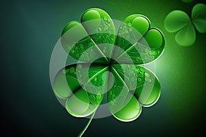 Four-leaf green clover for good luck on St. Patrick\'s Day