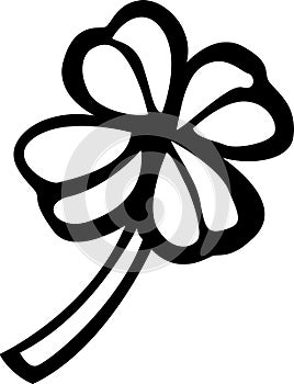 Four leaves shamrock or clover vector illustration