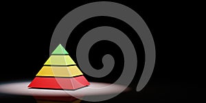 Four Levels Pyramid Spotlighted on Black Background photo
