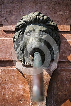 Four lions fountain in Sremski Karlovci, Serbia