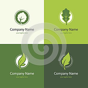 Four logo with leaves in a shape of circle