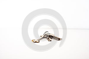 Four metal keys on ring bunch