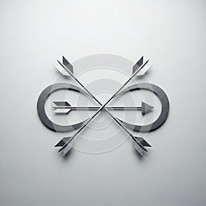 Abstract design with three metallic arrows