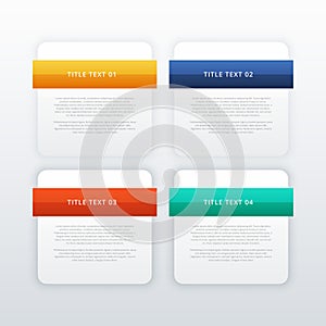 four modern web banners or infographic template