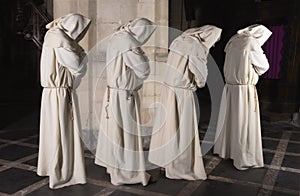 Four monks in a row