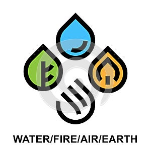 The four natural elements abstract icon logo set design