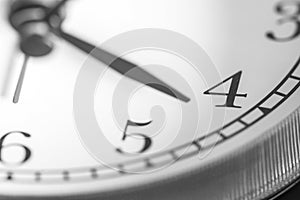 Four o`clock on clock face