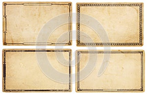 Four Old Cards with Decorative Borders