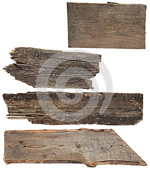 Four old wooden boards. Wood plank,