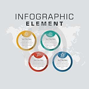 Four Options Infographic Element with Number