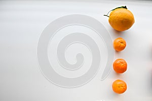 Four orange background white design