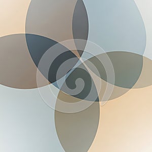 Four overlapping oval shapes create an abstract pattern against a light background.